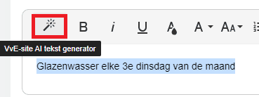 Geselecteerde tekst met toverstaf actie