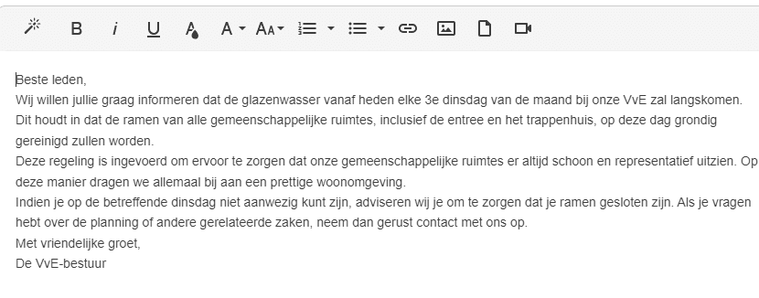 Door AI gegenereerde tekst in de editor