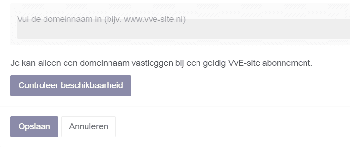 Domeinnaam invoer formulier