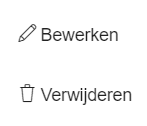 Menu opties bewerken en verwijderen