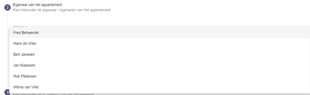 Eigenaar koppeling formulier