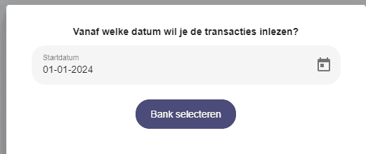 Startdatum voor banktransacties import