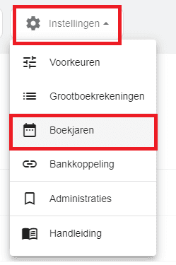 Overzicht van boekjaren