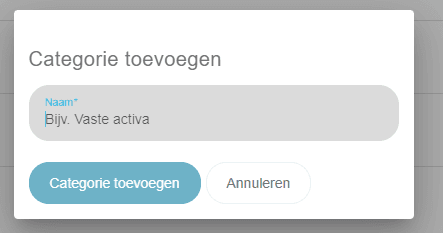 Categorie toevoegen voor grootboekrekeningen