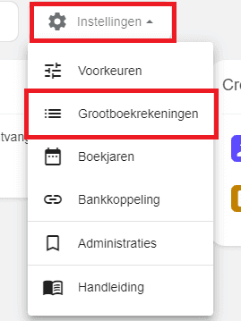 Overzicht van grootboekrekeningen