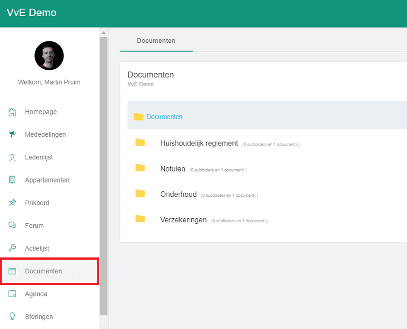 Stap 1: Klik op Documenten in het menu