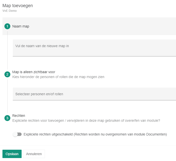 Stap 4: Vul de map gegevens in