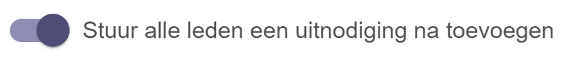 Schuifknop voor automatische uitnodiging versturen