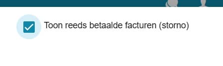 Vinkje voor betaalde facturen aanzetten