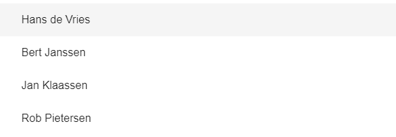 Keuzemenu van eigenaren voor machtiging