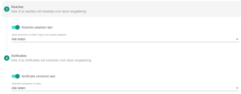 Reacties en notificaties instellen