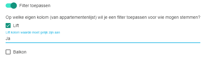 Filters instellen voor stemgerechtigden