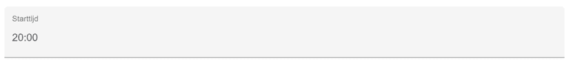 Starttijd veld klikken