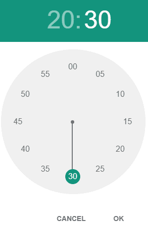 Tijd selecteren met timepicker