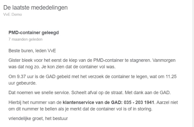 Voorbeeld van relatieve tijd weergave