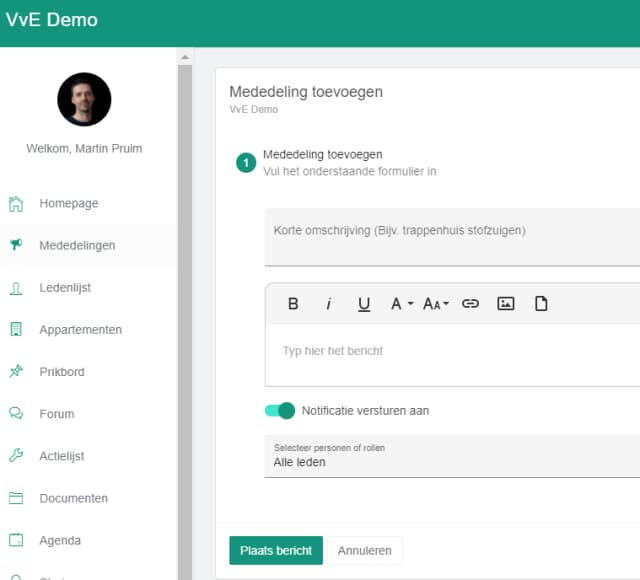 Alle leden standaard geselecteerd uitgeschakeld