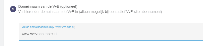 Schermvoorbeeld van domeinnaam instellen