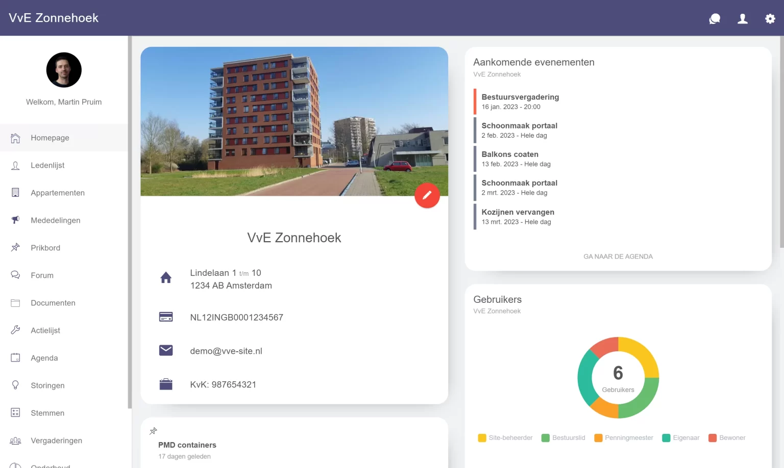 VvE Web Applicatie Interface